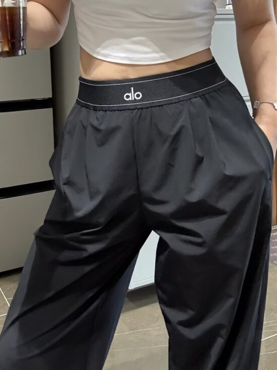 ALO Yoga Pants - NWT ALO Yoga Suit Up Trouser Dark Grey (Regular)🌠✨Women's Wide Leg Pants
